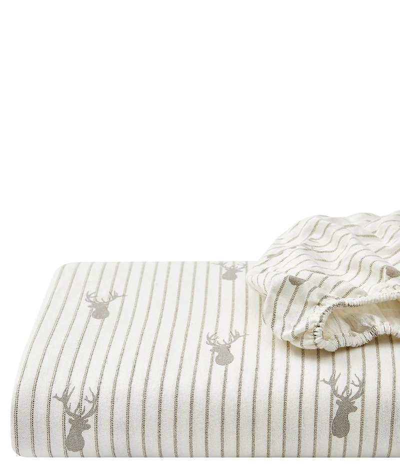 Eddie Bauer Deer Lodge Print Flannel Sheet Set