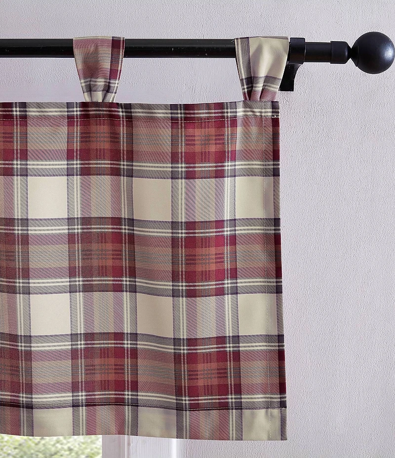 Eddie Bauer Edgewood Plaid Tab Top Window Valance