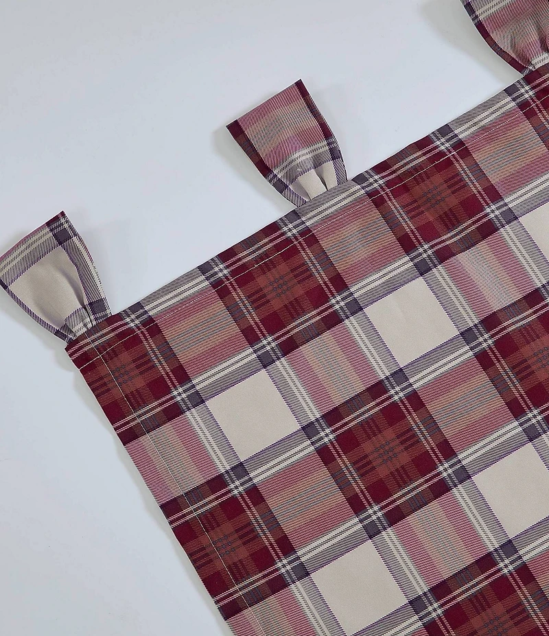 Eddie Bauer Edgewood Plaid Tab Top Window Valance