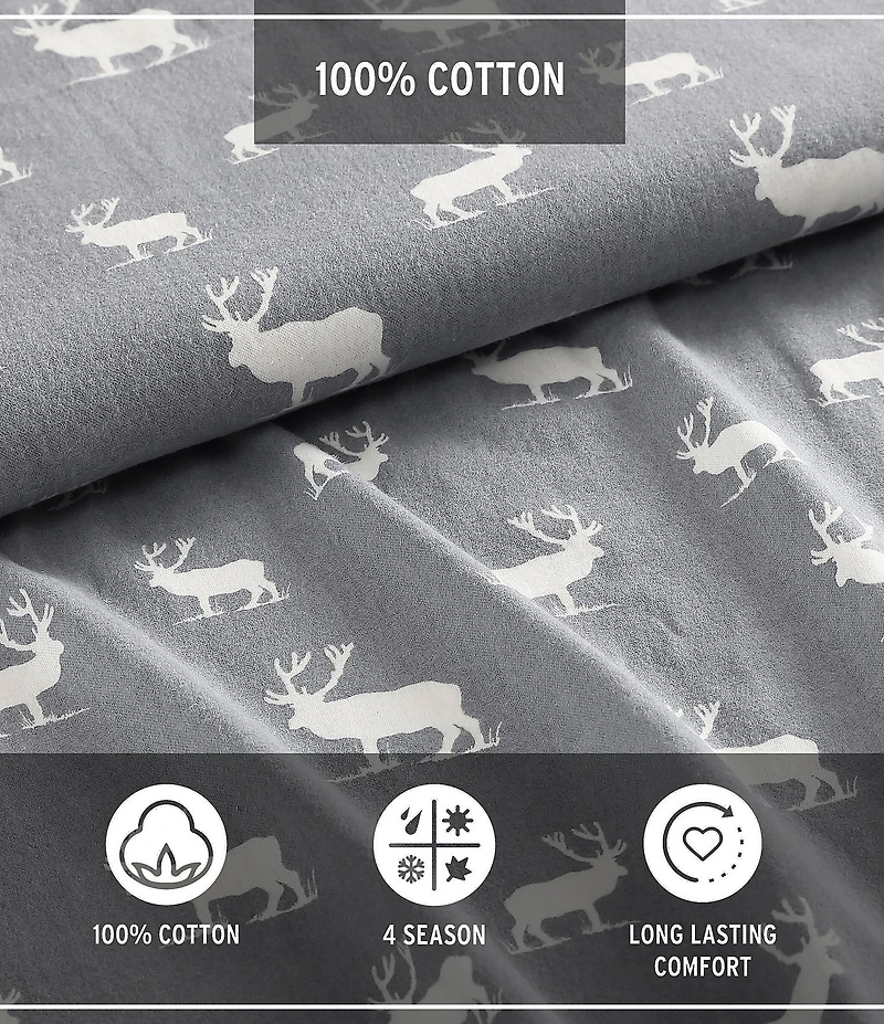 Eddie Bauer Elk Grove Print Flannel Sheet Set