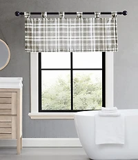 Eddie Bauer Fall Creek Modern Plaid Tab Top Window Valance