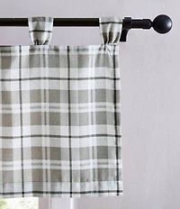 Eddie Bauer Fall Creek Modern Plaid Tab Top Window Valance