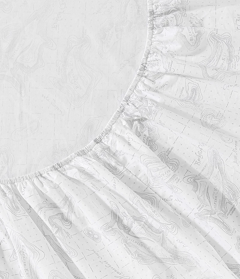 Eddie Bauer Fish Atol Grey Cotton Percale Sheet Set