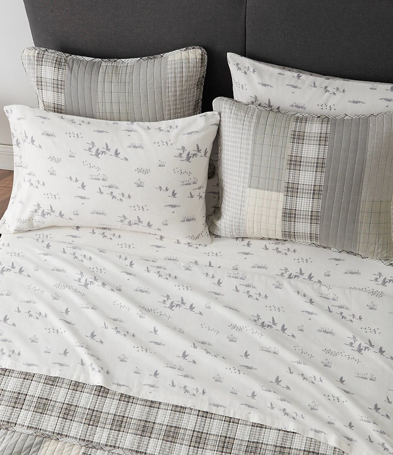 Eddie Bauer Geese Meadow Printed Flannel Sheet Set