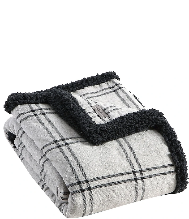 Eddie Bauer Kettle Falls Plaid Sherpa Throw