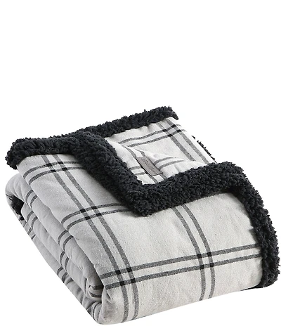 Eddie Bauer Kettle Falls Plaid Sherpa Throw