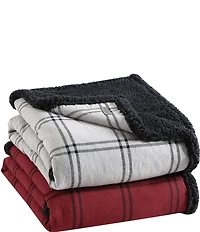 Eddie Bauer Kettle Falls Plaid Sherpa Throw