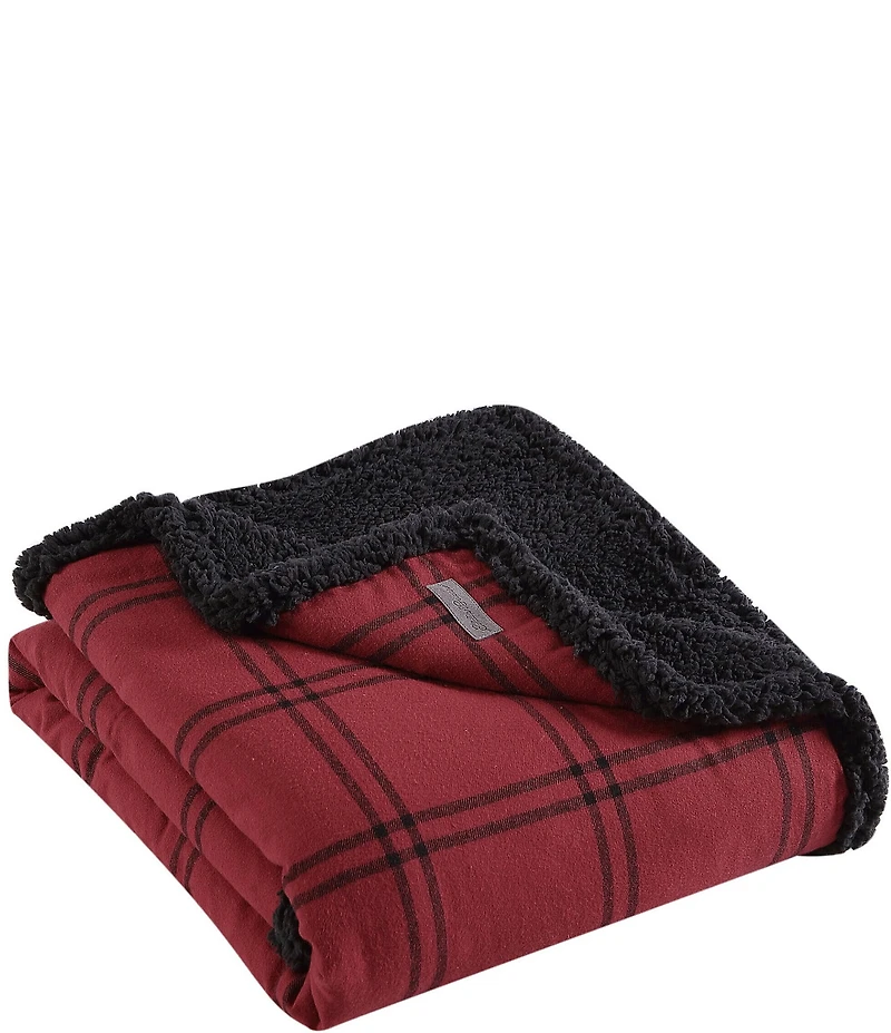 Eddie Bauer Kettle Falls Plaid Sherpa Throw