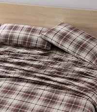 Eddie Bauer Montlake Plaid Red Flannel Sheet Set