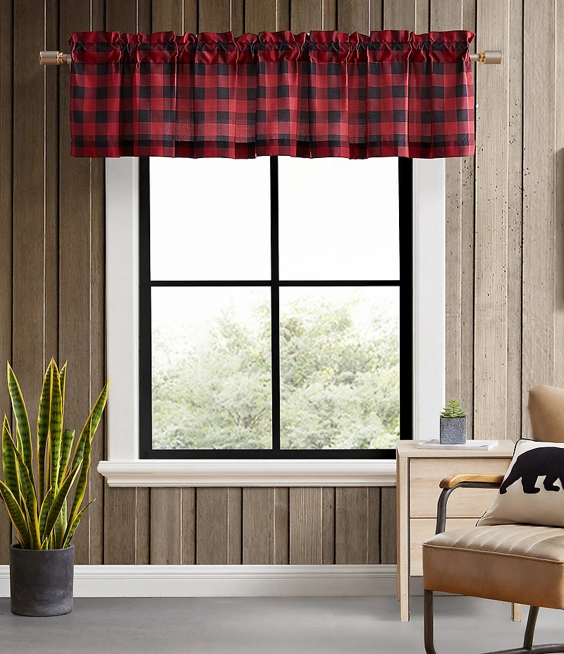 Eddie Bauer Mountain Plaid Pole Top Window Valance