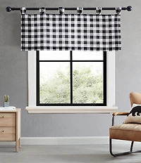 Eddie Bauer Mountain Plaid Check Tab Top Window Valance
