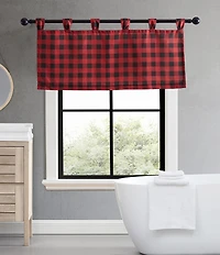 Eddie Bauer Mountain Plaid Check Tab Top Window Valance