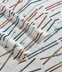 Eddie Bauer Multi Printed Ski Line Cotton Flannel Sheet Set