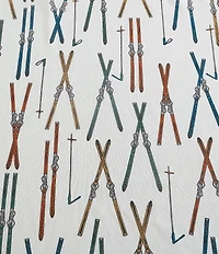 Eddie Bauer Multi Printed Ski Line Cotton Flannel Sheet Set