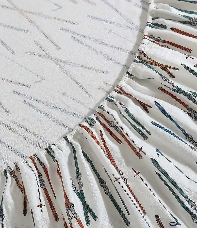 Eddie Bauer Multi Printed Ski Line Cotton Flannel Sheet Set