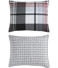 Eddie Bauer Normandy Plaid Black Micro Suede Duvet Cover Mini Set