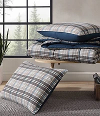 Eddie Bauer Rugged Plaid Brown Micro Suede Reversible Comforter Mini Set