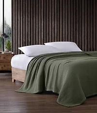 Eddie Bauer Solid Waffle Cotton Bed Blanket