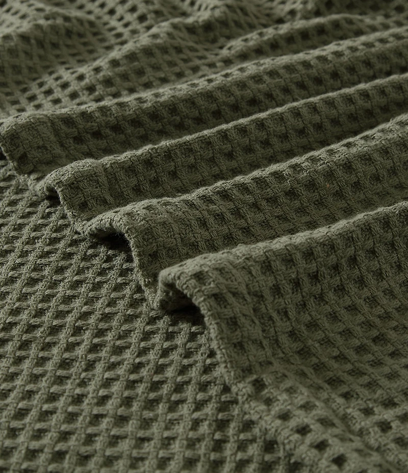 Eddie Bauer Solid Waffle Cotton Bed Blanket