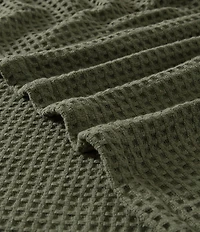 Eddie Bauer Solid Waffle Cotton Bed Blanket