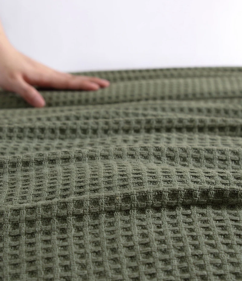 Eddie Bauer Solid Waffle Cotton Bed Blanket