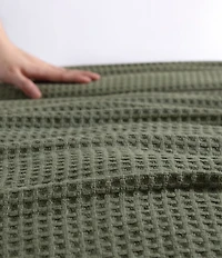 Eddie Bauer Solid Waffle Cotton Bed Blanket