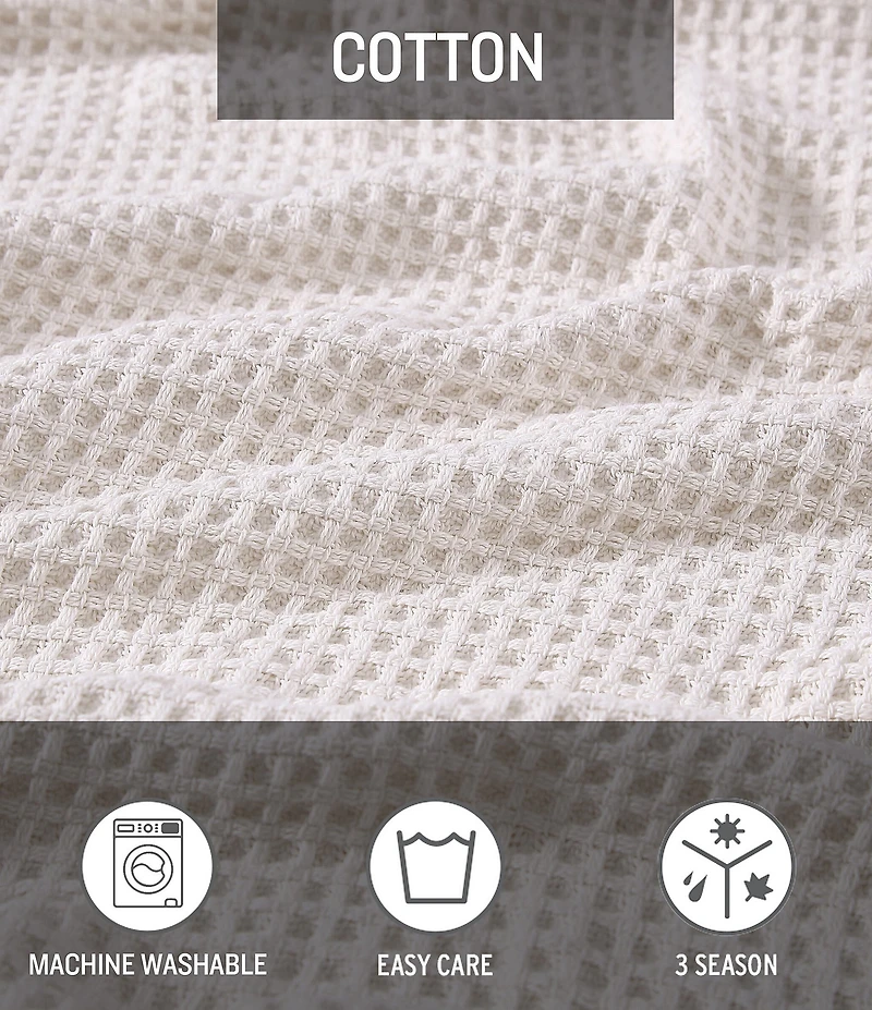 Eddie Bauer Solid Waffle Cotton Bed Blanket