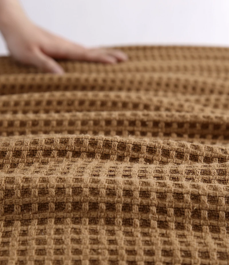 Eddie Bauer Solid Waffle Cotton Bed Blanket