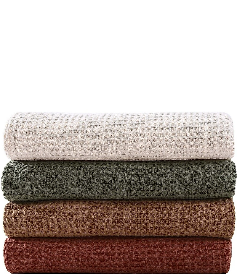 Eddie Bauer Solid Waffle Cotton Bed Blanket