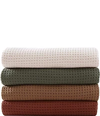 Eddie Bauer Solid Waffle Cotton Bed Blanket