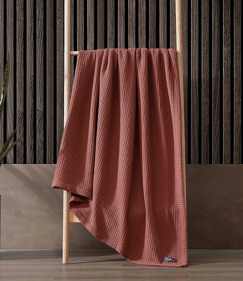 Eddie Bauer Solid Waffle Cotton Bed Blanket