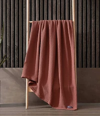 Eddie Bauer Solid Waffle Cotton Bed Blanket