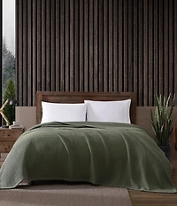 Eddie Bauer Solid Waffle Cotton Bed Blanket
