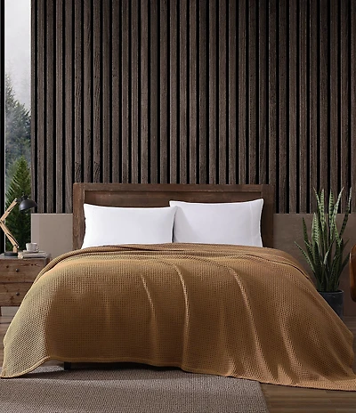 Eddie Bauer Solid Waffle Cotton Bed Blanket