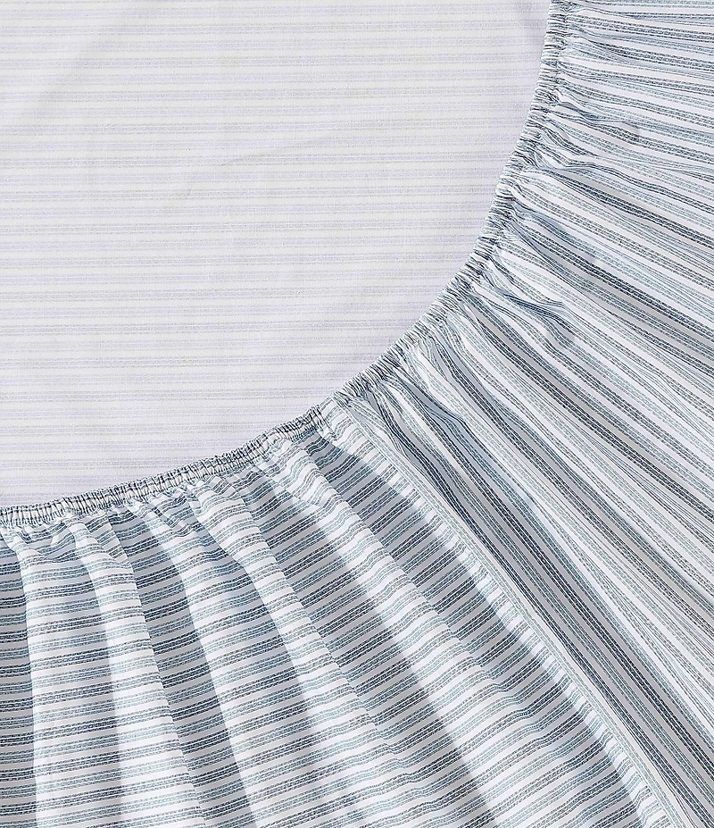 Eddie Bauer Ticking Stripe Navy Cotton Percale Sheet Set