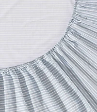 Eddie Bauer Ticking Stripe Navy Cotton Percale Sheet Set