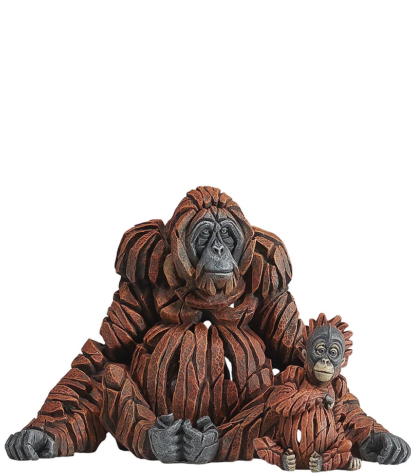 Edge Sculpture by Enesco Miniature Orangutan Figurine, Set of 2