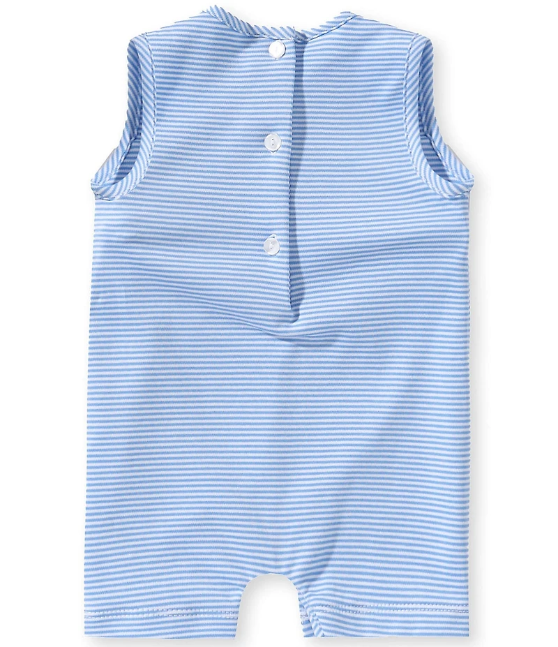 Edgehill Collection Baby Boys Sleeveless Smocked Sailboat Embroidery Pleated Striped Jon Jon