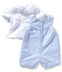 Edgehill Collection Baby Boys Short Sleeve Stripe Jon Jon Romper