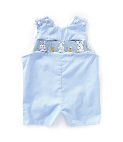 Edgehill Collection Baby Boys Smocked Bunny Jon Jon Romper