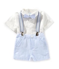 Edgehill Collection Baby Boys Short Sleeve, Shorts and Suspender Set