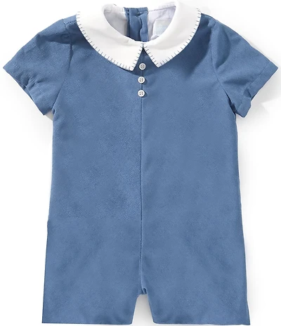 Edgehill Collection Baby Boys Peter Pan Collar Corduroy Romper