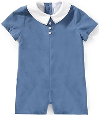 Edgehill Collection Baby Boys Peter Pan Collar Corduroy Romper