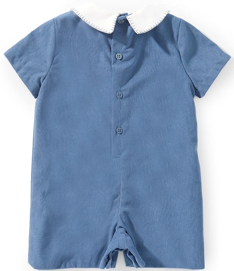 Edgehill Collection Baby Boys Peter Pan Collar Corduroy Romper