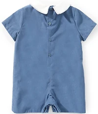 Edgehill Collection Baby Boys Peter Pan Collar Corduroy Romper