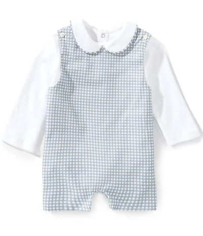 Edgehill Collection Baby Boys Gingham Long Sleeve Jon Jon