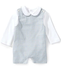 Edgehill Collection Baby Boys Gingham Long Sleeve Jon Jon