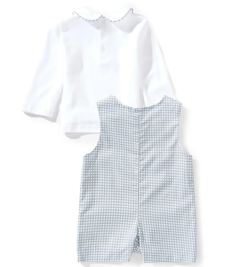 Edgehill Collection Baby Boys Gingham Long Sleeve Jon Jon