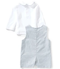 Edgehill Collection Baby Boys Gingham Long Sleeve Jon Jon