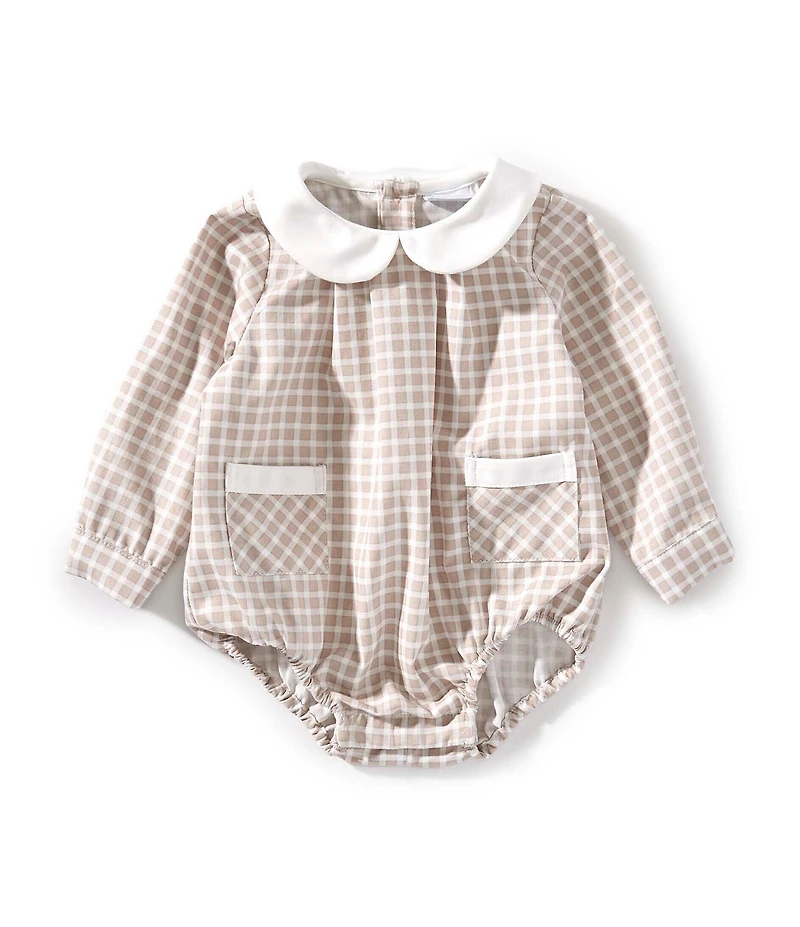 Edgehill Collection Baby Boys Long Sleeve Check Bubble Romper